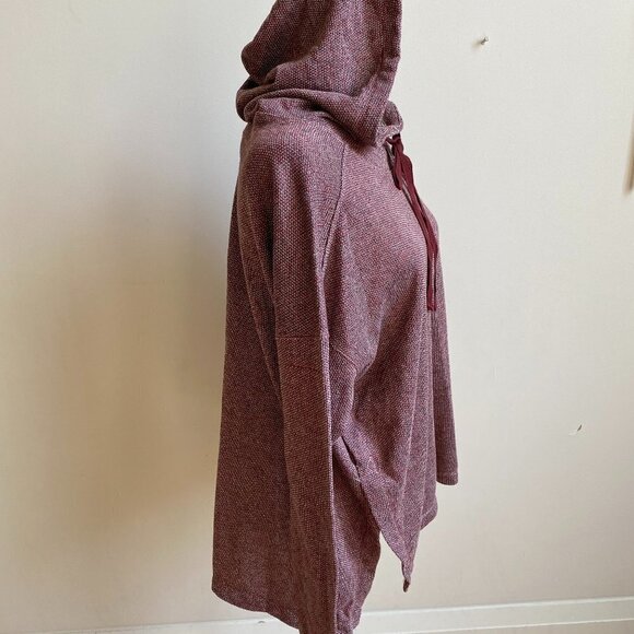 MAX Studio BNWT Hooded Tunic Sweater Burgundy - Picture 5 of 9